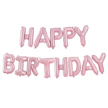 1 Balloon Bunting - Happy Birthday - Pink