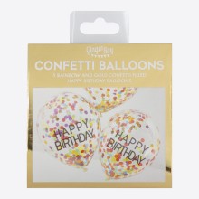 5 Balloons - Confetti Balloon - Happy Birthday