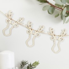 1 Bunting - Wooden - Stag Head