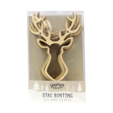 1 Bunting - Wooden - Stag Head