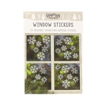 24 Snowflake Window Stickers