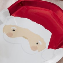 8 Paper Plates - Santa Shaped