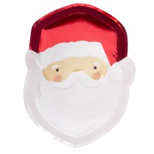 8 Paper Plates - Santa Shaped