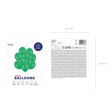 10 Luftballons - Ø 27cm - Pastell Emerald Green
