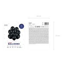 10 Luftballons - Ø 27cm - Pastell Black