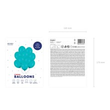 10 Luftballons - Ø 27cm - Pastell Lagoon Blue