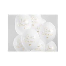 6 Motivballons - Ø 30cm - Just Married