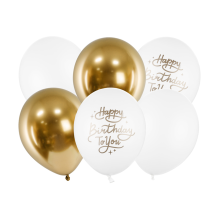 6 Motivballons - Ø 30cm - SET - Happy Birthday To You