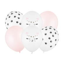 6 Motivballons - Ø 30cm - SET - Cat & Kitty