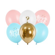 6 Motivballons - Ø 30cm - SET - Boy or Girl