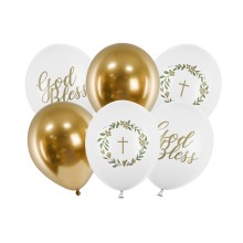 6 Motivballons - Ø 30cm - God Bless