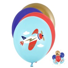 6 Motivballons - Ø 30cm - SET - Plane