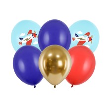 6 Motivballons - Ø 30cm - SET - Plane