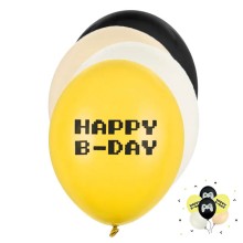 6 Motivballons - Ø 30cm - Gamer Happy B-day mix