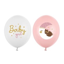 6 Motivballons - Ø 30 cm - Baby girl