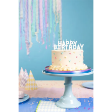 13 Kuchenkerzen - Happy Birthday - Weiß