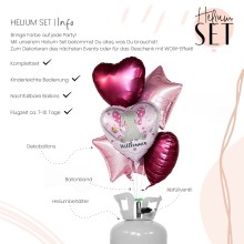 Helium Set - Elefant Willkommen Rosa