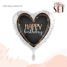 Helium Set - Happy Birthday Elegant Hearts