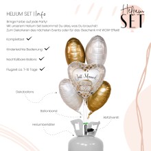 Helium Set - Just Married Auto Gold