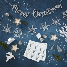 1 Garland - Silver Snowflakes