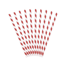 10 Papierstrohhalme - Mix - Rot