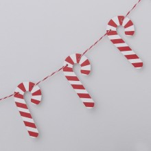 1 Bunting - Candy Cane Wooden Bunting