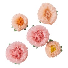 6 Tissue Paper Flower Pom Poms