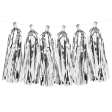 1 Tasselgirlande - 1,5m - Silber