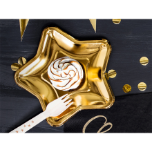 6 Pappteller Trend - Ø 18cm - Star - Gold