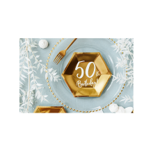 6 Pappteller Trend - Ø 20cm - 50th Birthday