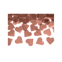 1 Konfettikanone XL - 60cm - Metallic - Herzen - Rosegold