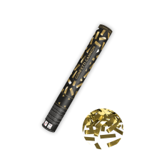 1 Konfettikanone - 40cm - Metallic - Streifen - Gold