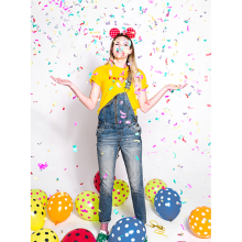 1 Konfettikanone XS - 20cm - Papier - Streifen - Bunt