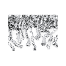 1 Konfettikanone XL - 60cm - Metallic - Luftschlangen - Silber