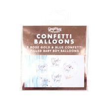 5 Balloons - Confetti Balloons - Baby Boy - Blue