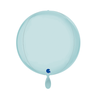 1 Balloon 4D - Globe - Satin Pastel Blue