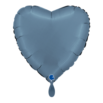 1 Balloon - Heart - Satin Blue Jeans