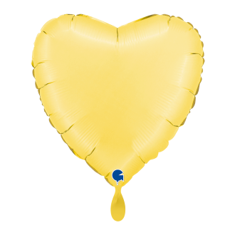 1 Balloon - Heart - Satin Banana Yellow