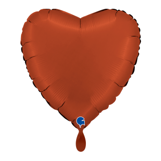 1 Balloon - Heart - Satin Brick Red