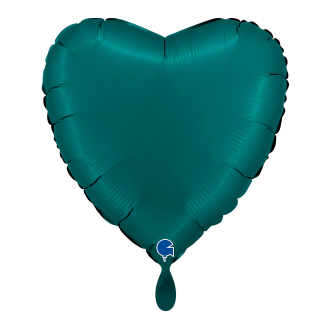 1 Balloon - Heart - Satin Emerald Green