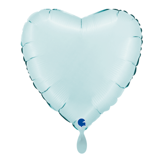 1 Balloon - Heart - Satin Pastel Blue
