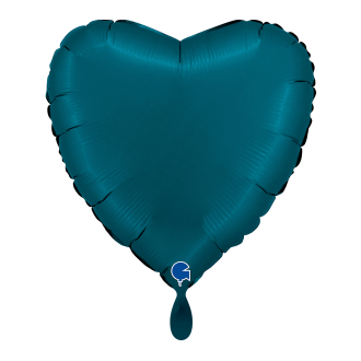 1 Balloon - Heart - Satin Petrol Blue