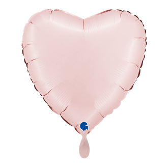1 Balloon - Heart - Satin Pastel Pink