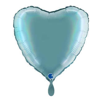 1 Balloon - Heart - Rainbow Holographic Platinum Tenerife Sea