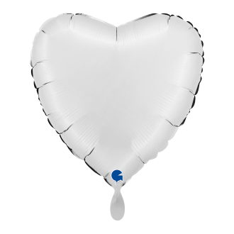 1 Balloon - Heart - Satin White