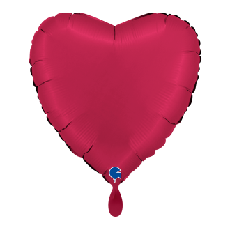 1 Balloon - Heart - Satin Cherry