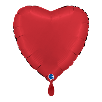 1 Balloon - Heart - Satin Rubin Red