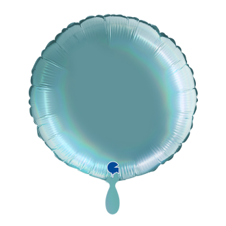 1 Balloon - Round - Rainbow Holographic Platinum Tenerife Sea