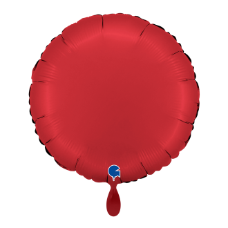 1 Balloon - Round - Satin Rubin Red