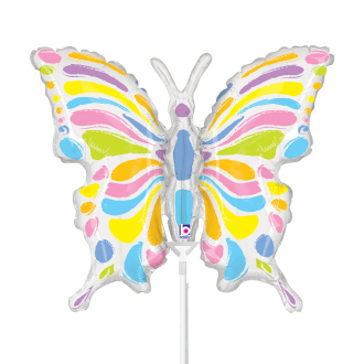 10 Miniballoons Airfilled - Pastel Butterfly (Unverpackt)